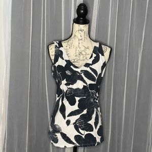 Express Women’s black and white floral tank